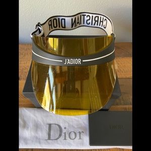 Dior Visor Yellow Adjustable Strap Black/White